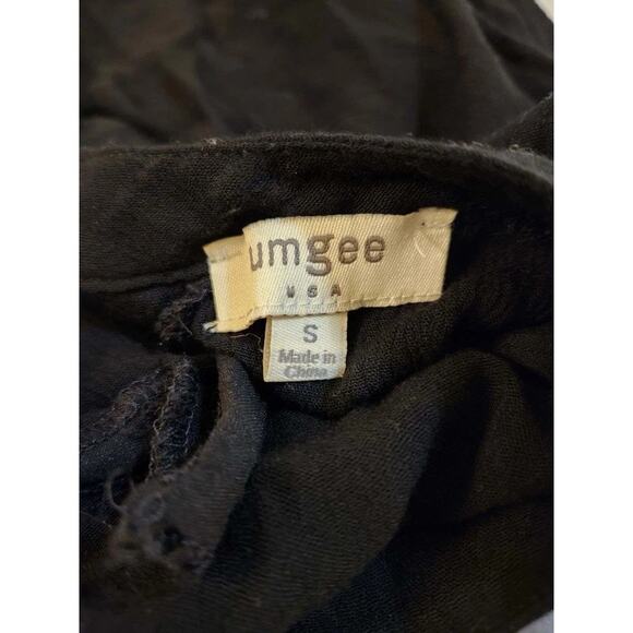 Umgee Small Black Strappy Floral Embroidered Cold Shoulder‎ V-neck Top - Picture 3 of 4